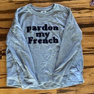 Grey Pardon My French Crewneck